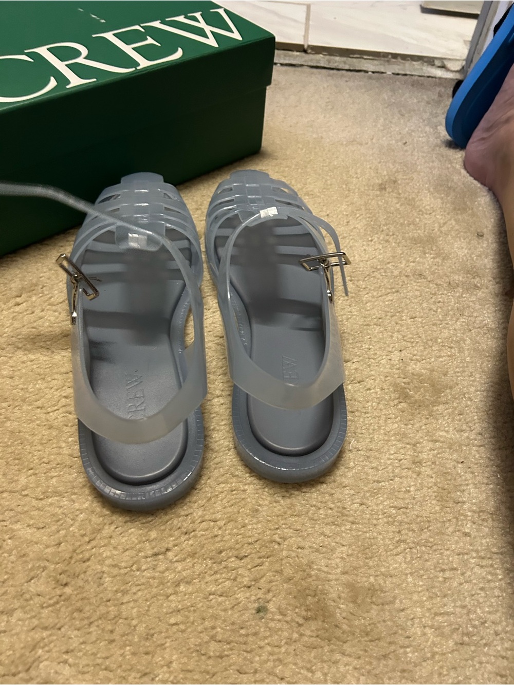 J CREW jelly fisherman sandals in light blue. - Picture 14 of 15
